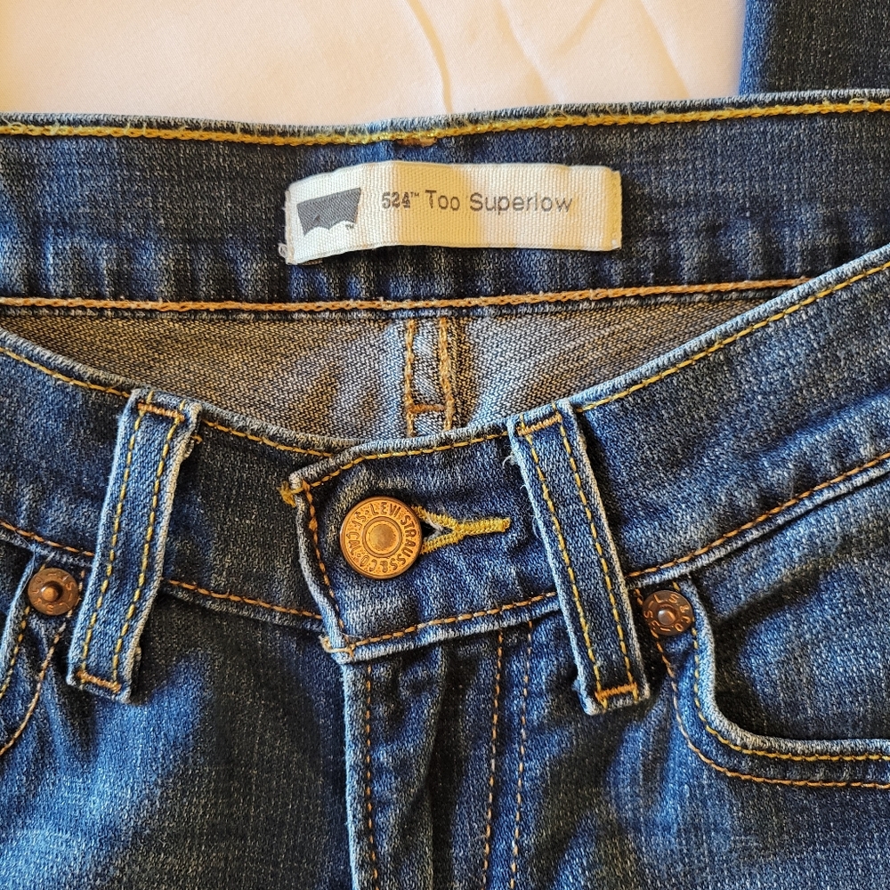 Y2K/Vintage Levis 524 Too Superlow▪︎ Womens Ultra-Low Rise Jeans ▪︎ Size 26/3 - Picture 5 of 10